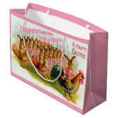 イースターバニーとニワトリ ラージペーパーバッグ (裏面アングル)