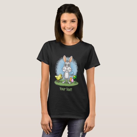 イースターバニーとニワトリ Tシャツ (正面フル)