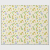 イースターバニーとニンジンのパターン ラッピングペーパー (フラット)