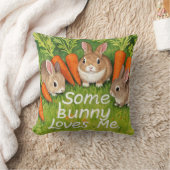 イースターバニーとニンジン クッション (ブランケット)