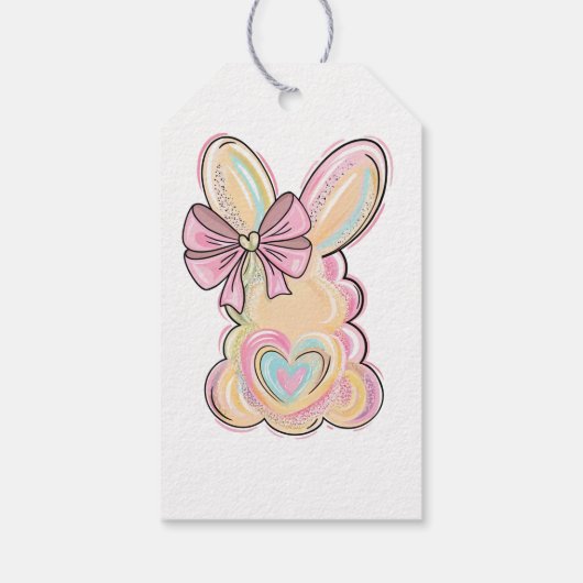 イースターバニーとハートと弓 ギフトタグ (裏面)