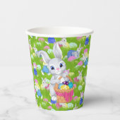 イースターバニーとバスケット卵狩りパーティー 紙コップ (正面)