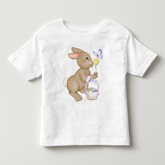 イースターバニーとバスケット トドラーTシャツ (正面)