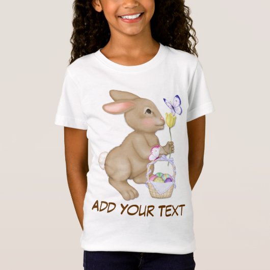 イースターバニーとバスケット Tシャツ (正面)