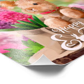 イースターバニーとヒアシンスの花束 フォトプリント            (角)