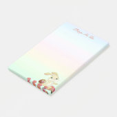 イースターバニーとフラワーオンパステルカラーシェード ポストイット (アングル)