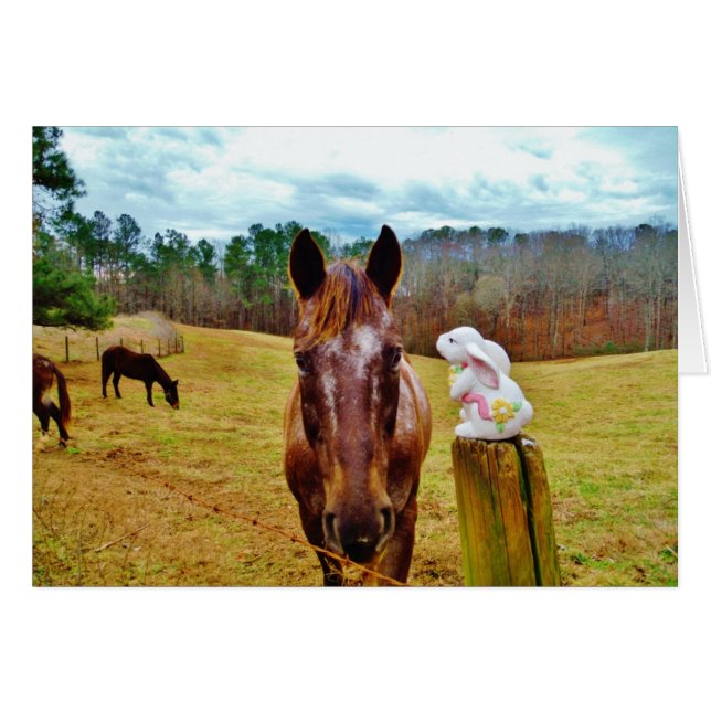 イースターバニーとブラウンの馬 (正面横)