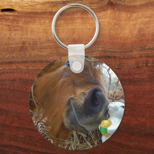 イースターバニーとブラウンの馬 キーホルダー (正面)