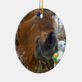 イースターバニーとブラウンの馬 セラミックオーナメント (右)
