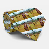 イースターバニーとブラウンの馬 ネクタイ (ロール)