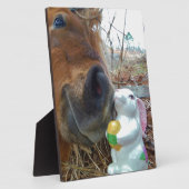 イースターバニーとブラウンの馬 フォトプラーク (側面)