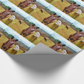イースターバニーとブラウンの馬 ラッピングペーパー (角)