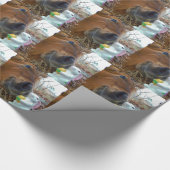 イースターバニーとブラウンの馬 ラッピングペーパー (角)