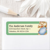 イースターバニーとブルーエッグ住所 シール (インサイチュ)