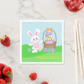 イースターバニーとベビーシック スタンダードカクテルナプキン (インサイチュ)