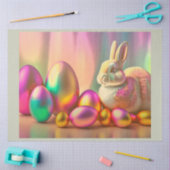 イースターバニーと光沢のある卵コレクション 薄葉紙 (クラフト)
