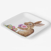 イースターバニーと卵と花 ペーパープレート (傾斜あり)