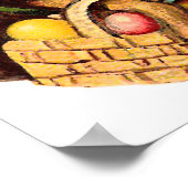 イースターバニーと卵と花 ポスター (角)