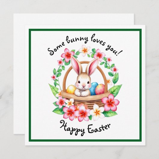 イースターバニーと卵のかご シーズンカード (正面/裏面)