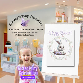 イースターバニーと卵のグリーティングカードのバスケット シーズンカード