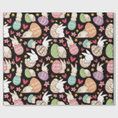 イースターバニーと卵のシームレスなパターン ラッピングペーパー (フラット)