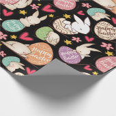 イースターバニーと卵のシームレスなパターン ラッピングペーパー (角)