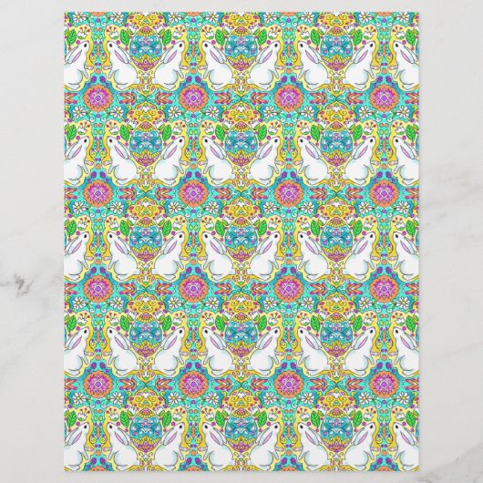 イースターバニーと卵のスクラップブック紙 (正面)