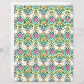 イースターバニーと卵のスクラップブック紙 (正面/裏面)