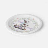 イースターバニーと卵のバスケットパーティープレート ペーパープレート (アングル)
