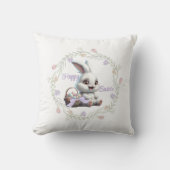 イースターバニーと卵のバスケット装飾用クッション クッション (正面)