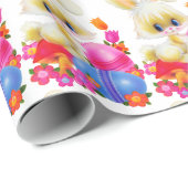 イースターバニーと卵のパターンのラッピング紙 ラッピングペーパー (ロールコーナー)