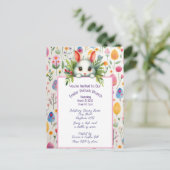 イースターバニーと卵のポットラックブランチ招待状 シーズンポストカード (スタンド正面)