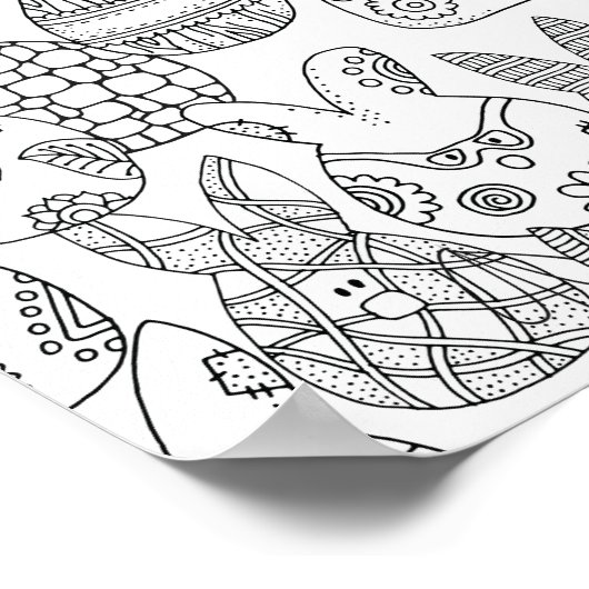 イースターバニーと卵の大きな成人着色 ポスター (角)