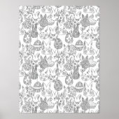 イースターバニーと卵の大きな成人着色 ポスター (正面)