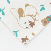 イースターバニーと卵の狩りパターン フリースブランケット (角)