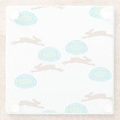 イースターバニーと卵の白 ガラスコースター (裏面)