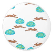 イースターバニーと卵の白 セラミックノブ (正面)