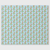 イースターバニーと卵オンブルー ラッピングペーパー (フラット)