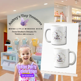 イースターバニーと卵コーヒーマグのバスケット コーヒーマグカップ