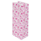 イースターバニーと卵ピンクの白抱き枕 ワインギフトバッグ (正面アングル)