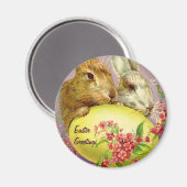 イースターバニーと卵ヴィンテージ磁石 マグネット (正面/裏面)