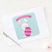 イースターバニーと卵 スクエアシール (封筒)