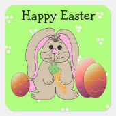 イースターバニーと卵 スクエアシール (正面)