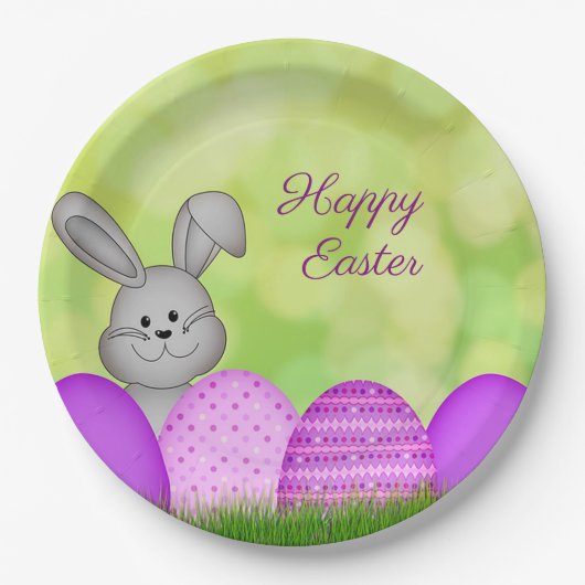 イースターバニーと卵 ペーパープレート (正面)