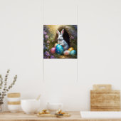 イースターバニーと卵 ポスター (キッチン)