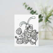 イースターバニーと卵 ポストカード (スタンド正面)