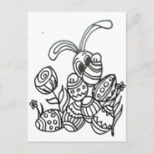 イースターバニーと卵 ポストカード (正面)