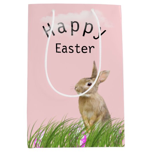 イースターバニーと卵 ミディアムペーパーバッグ (正面)