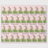 イースターバニーと卵 ラッピングペーパー (フラット)