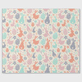 イースターバニーと卵 ラッピングペーパー (フラット)